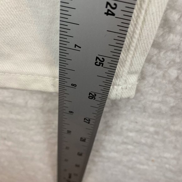 Afrm Skinny‎ Denim Jeans Women's Size 24 White Mid Rise Distressed Cotton 6443 - Picture 7 of 9